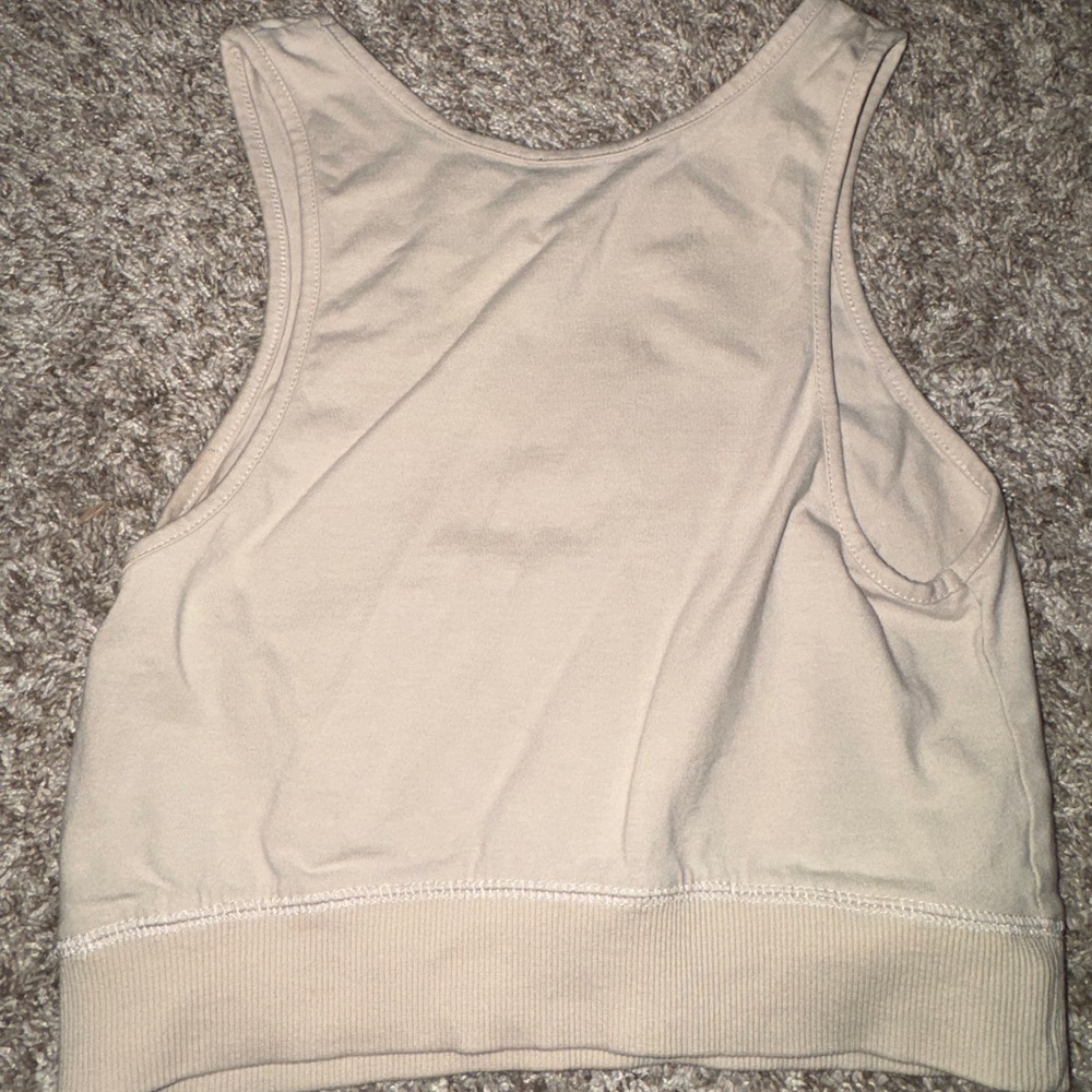 Beige Sleeveless Crop Top